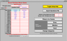 Quiz Show setup screen