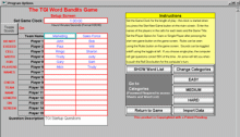 word bandit setup screen