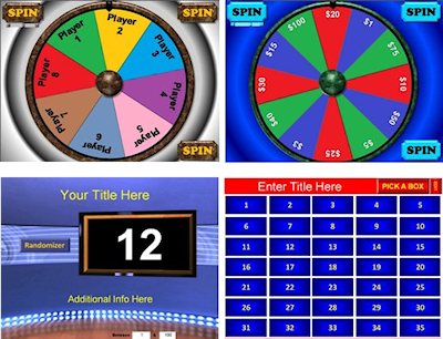 Prize Wheels and More teaching games